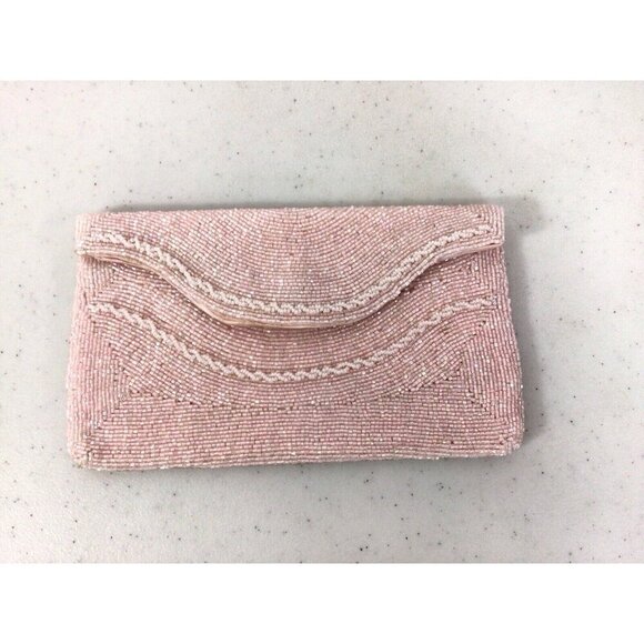 Richer Pink Sequin Beaded Bag Clutch Made in Japan - Picture 3 of 6